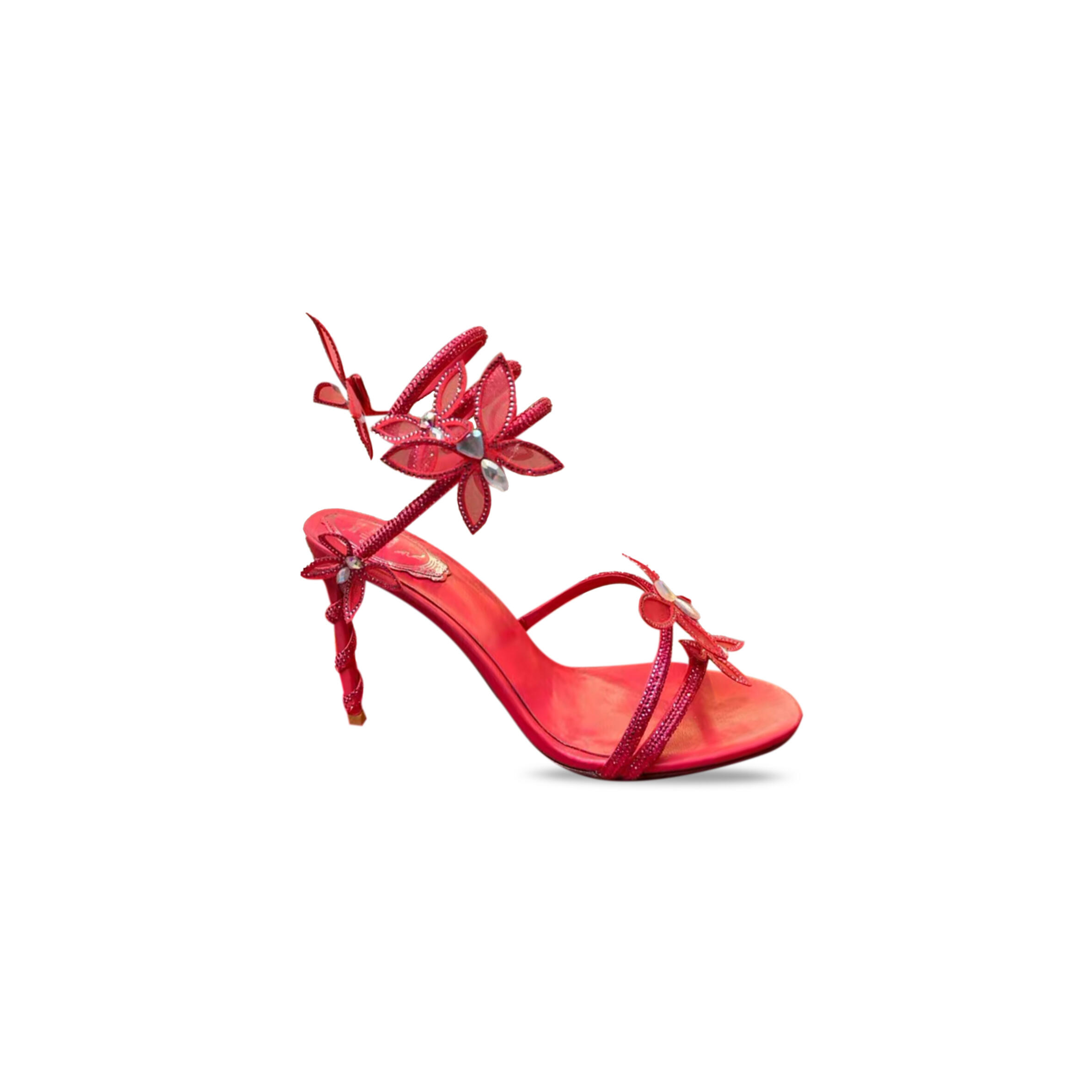 RENE CAOVILLA MARGOT RED BUTTERFLY SANDAL 95 103027